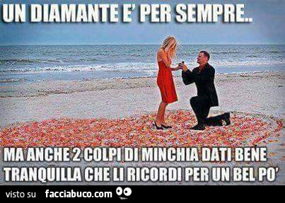 Un diamante è per sempre… ma anche 2 colpi di minchia dati bene. Tranquilla che li ricordi per un bel po' 