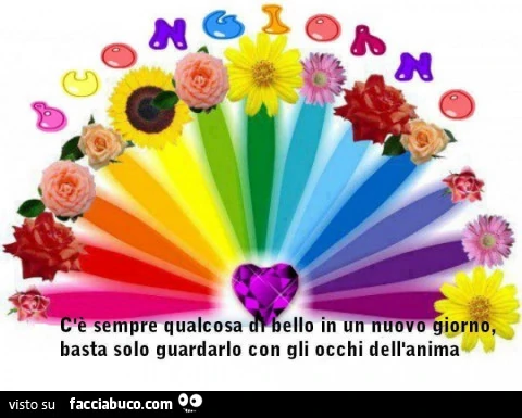 Buongiorno. C'è sempre qualcosa di bello in un nuovo giorno, basta solo guardarlo con gli occhi dell'anima