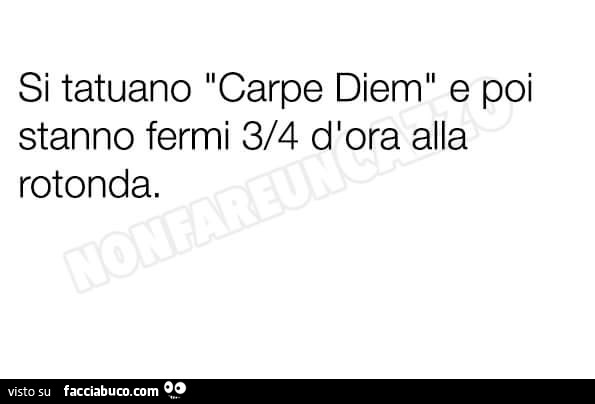 Si tatuano carpe diem e poi stanno fermi 3/4 d'ora alla rotonda