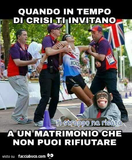 Quando in tempo di crisi ti invitano a un matrimonio che non puoi rifiutare
