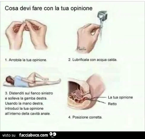 Cosa devi fare con la tua opinione