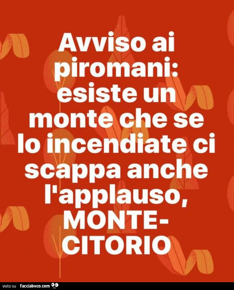 Avviso ai piromani: esiste un monte che se lo incendiate ci scappa anche l'applauso, Monte Citorio