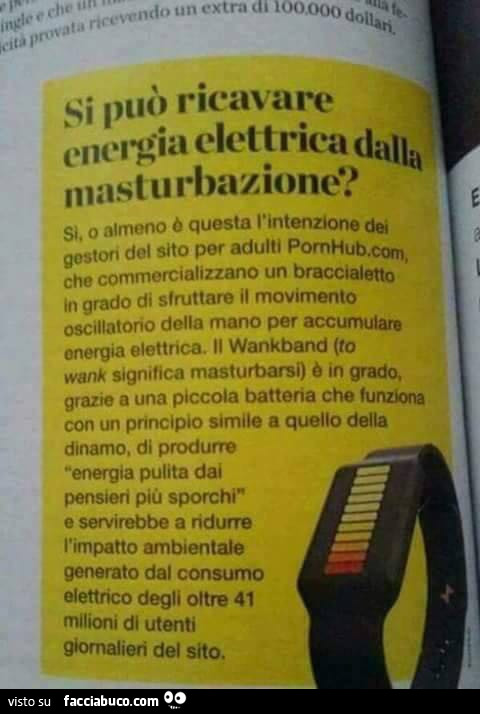 Si può ricavare energia elettrica dalla masturbazione?