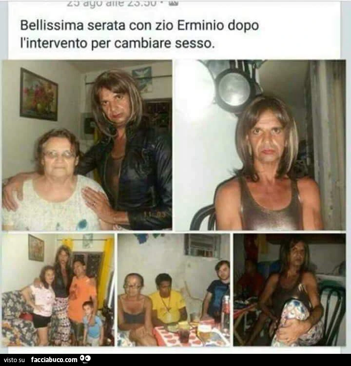 Bellissima serata con zio Erminio dopo l'intervento per cambiare sesso