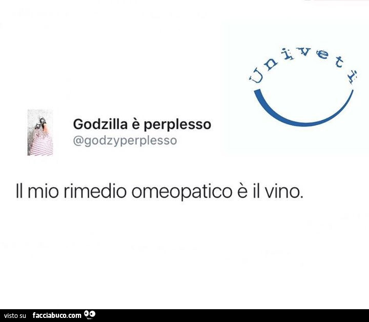 Il mio rimedio omeopatico è il vino