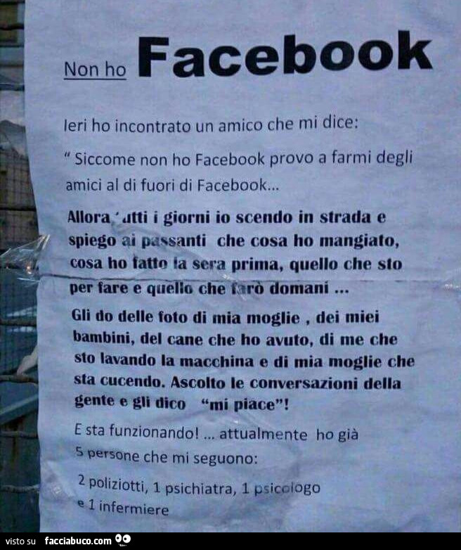 Non ho facebook