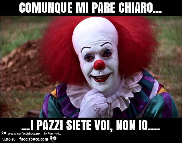 Comunque mi pare chiaro… i pazzi siete voi, non io