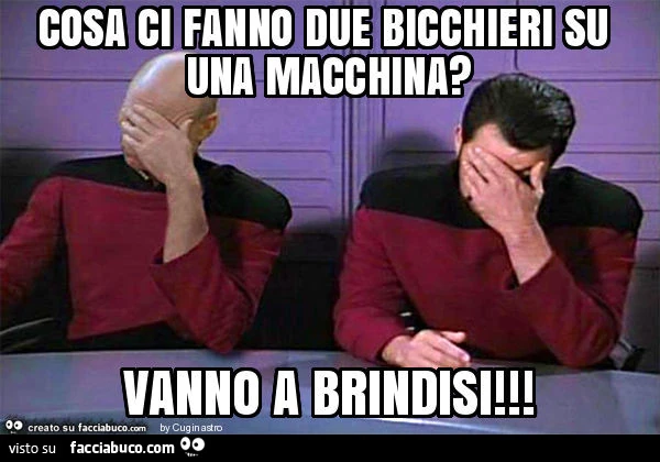 Cosa ci fanno due bicchieri su una macchina? Vanno a brindisi