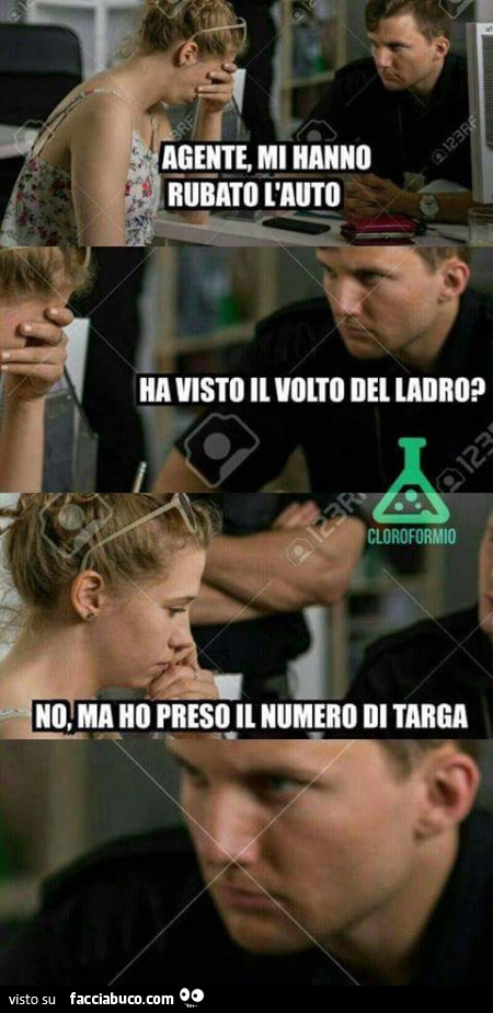 Agente mi hanno rubato l'auto