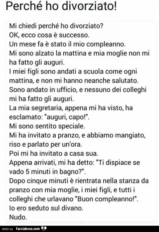 Perché ho divorziato