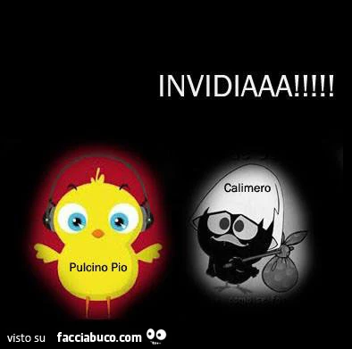 Calimero invidia il Pulcino Pio