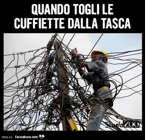 Quando togli le cuffiette dalla tasca