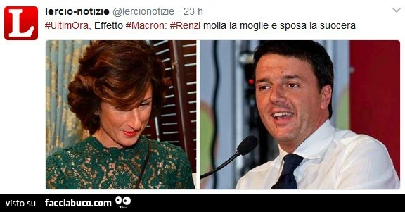 Effetto Macron. Renzi molla la moglie e sposa la suocera