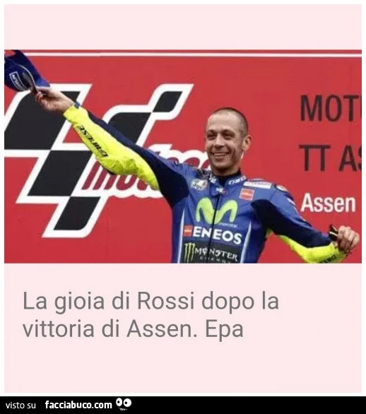 La gioia di rossi dopo la vittoria di assen. Epa