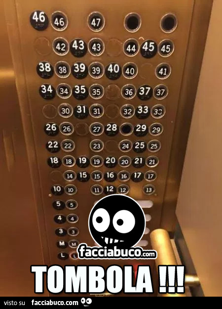 Numeri in ascensore… Tombola