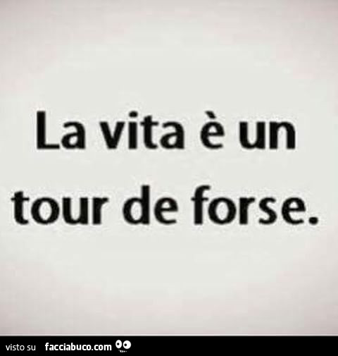 La vita è un tour de forse