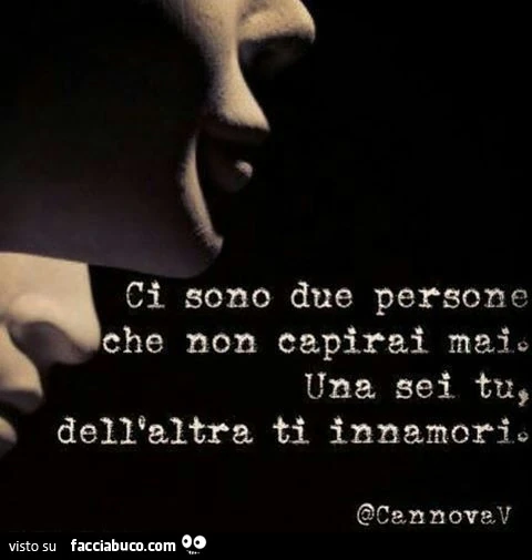 Ci sono due persone che non capirai mai. Una sei tu, dell'altra ti innamori