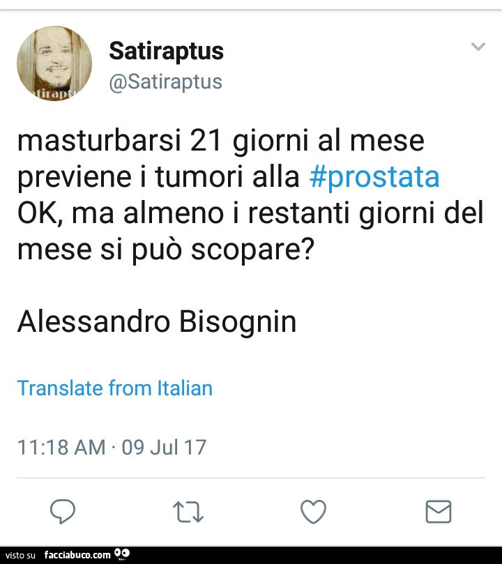 Masturbarsi 21 giorni al mese previene i tumori alla prostata. Ok, ma almeno i restanti giorni del mese si può scopare?