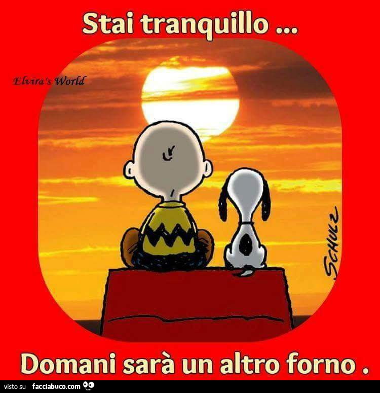 Stai tranquillo… domani sarà un altro forno