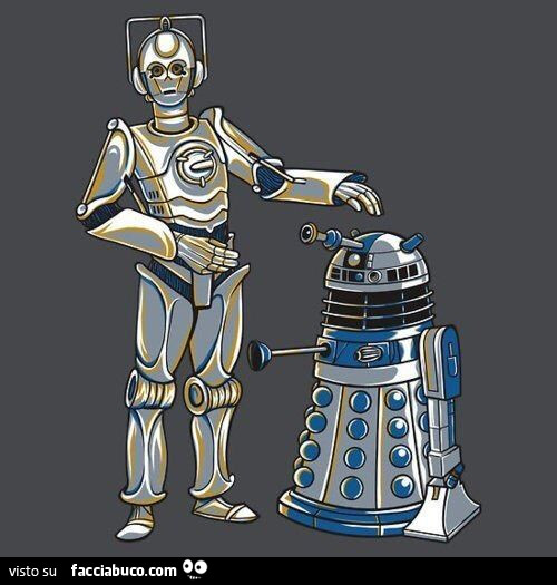 C3P0 e R2D2 mescolati a Cyberman e Dalek