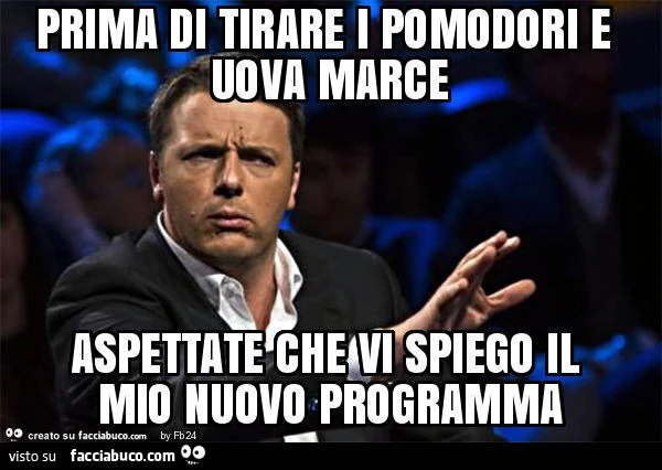 Prima di tirare i pomodori e uova marce aspettate che vi spiego il mio nuovo programma