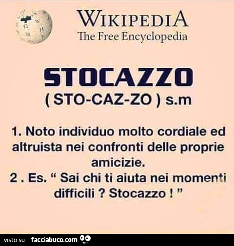 Stocazzo su Wikipedia