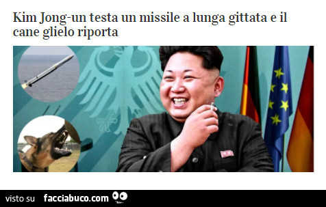 Kim Jong-un testa un missile a lunga gittata e il cane glielo riporta