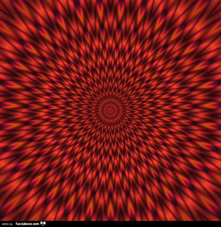 Effetto ottico di movimento di cerchi rossi