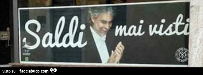 Andrea Bocelli: saldi mai visti