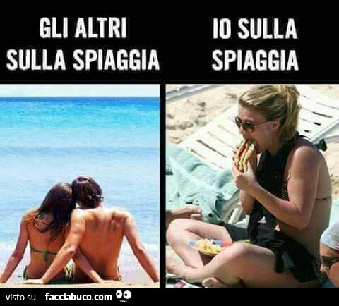 Gli altri sulla spiaggia. Io sulla spiaggia