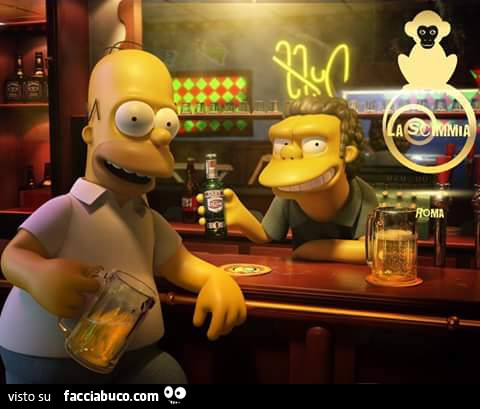 Homer Simpson e Boe al bar in 3D