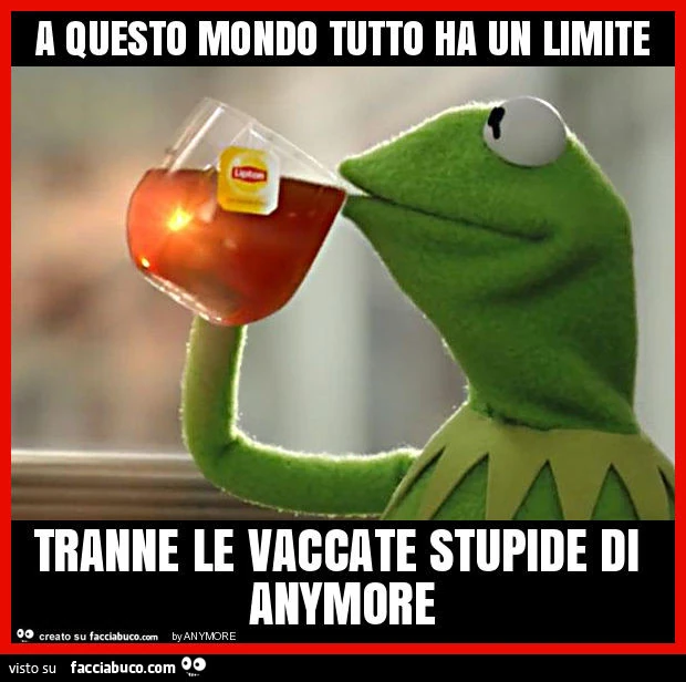 A questo mondo tutto ha un limite tranne le vaccate stupide di anymore