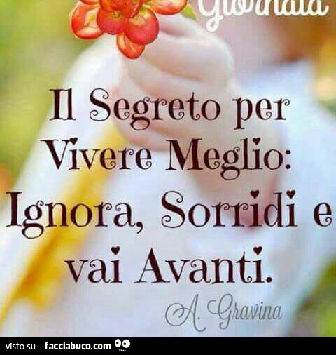 Il segreto per vivere meglio: ignora, sorridi e vai avanti