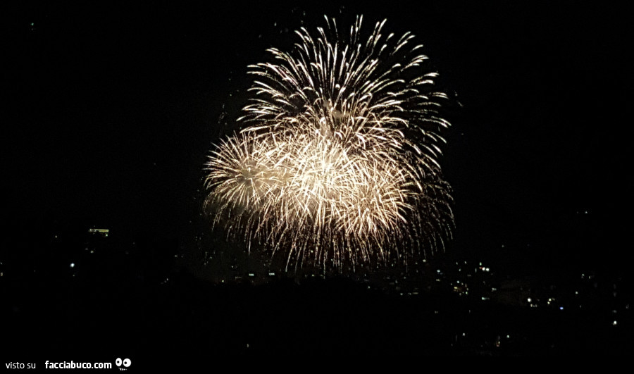 Fuochi d'articio lago di Lugano in Svizzera festa del 1° agosto