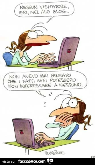 Nessun visitatore ieri nel mio blog. Non avevo mai pensato che i fatti miei potessero non interessare a nessuno