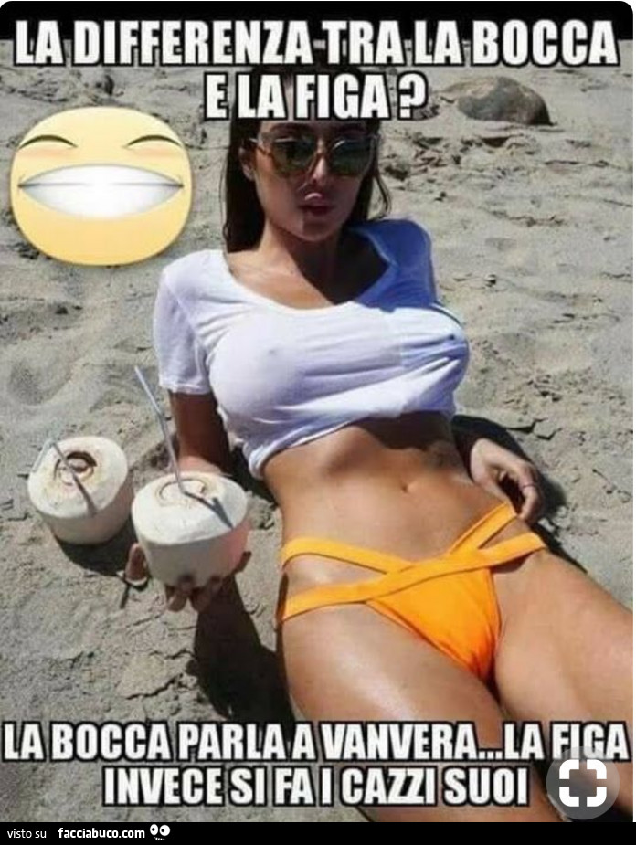 La differenza tra la bocca e la figa? La bocca parla a vanvera… la figa invece si fa i cazzi suoi