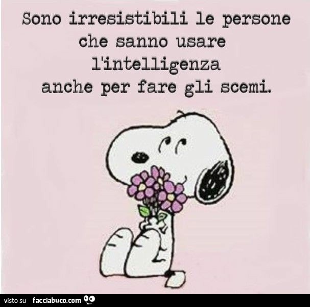 Sono irresistibili le persone che sanno usare l'intelligenza anche per fare gli scemi