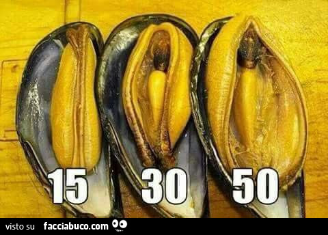 Cozze come la vulva. 15, 30 e 50 anni