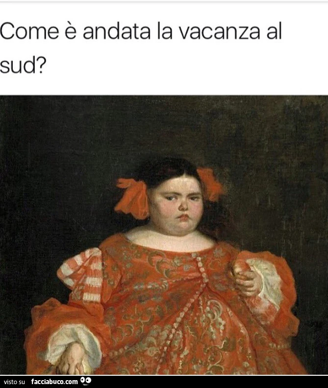 Quadro di bimba cicciona: ome è andata la vacanza al sud?