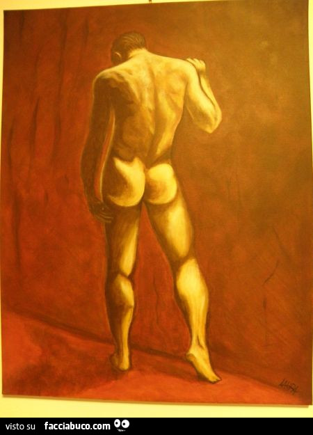 Disegno di uomo nudo di spalle